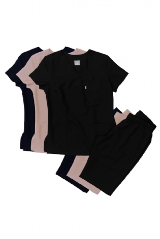 Kit Scrubs Gabardine Classic Feminino (Marinho, Nude e preto) Ref. 5270