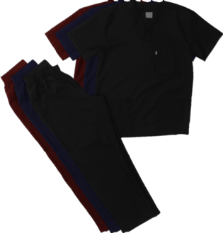 Kit Scrubs Gabardine Classic Masculino  (Vinho, Marinho e Preto) Ref. 5271